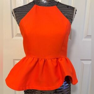 Orange Halter Peplum Blouse by Mustard Seed | Size Small